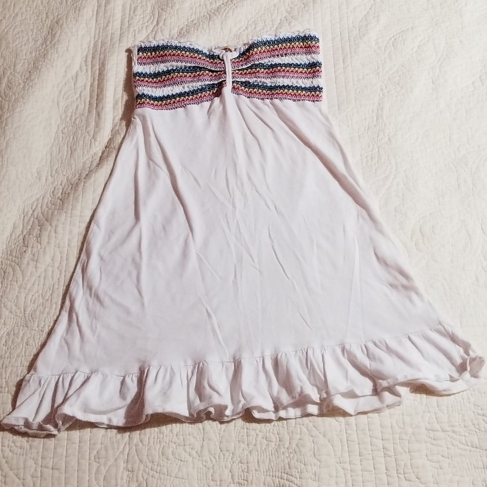 White Strapless Top